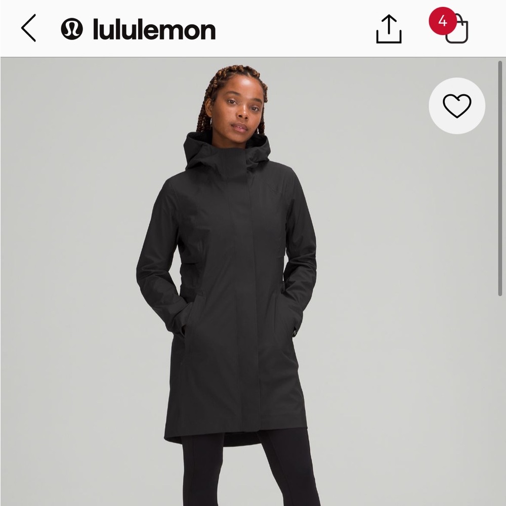 Lulu Lemon women's Rain Rebel coat black size 6 tags removed